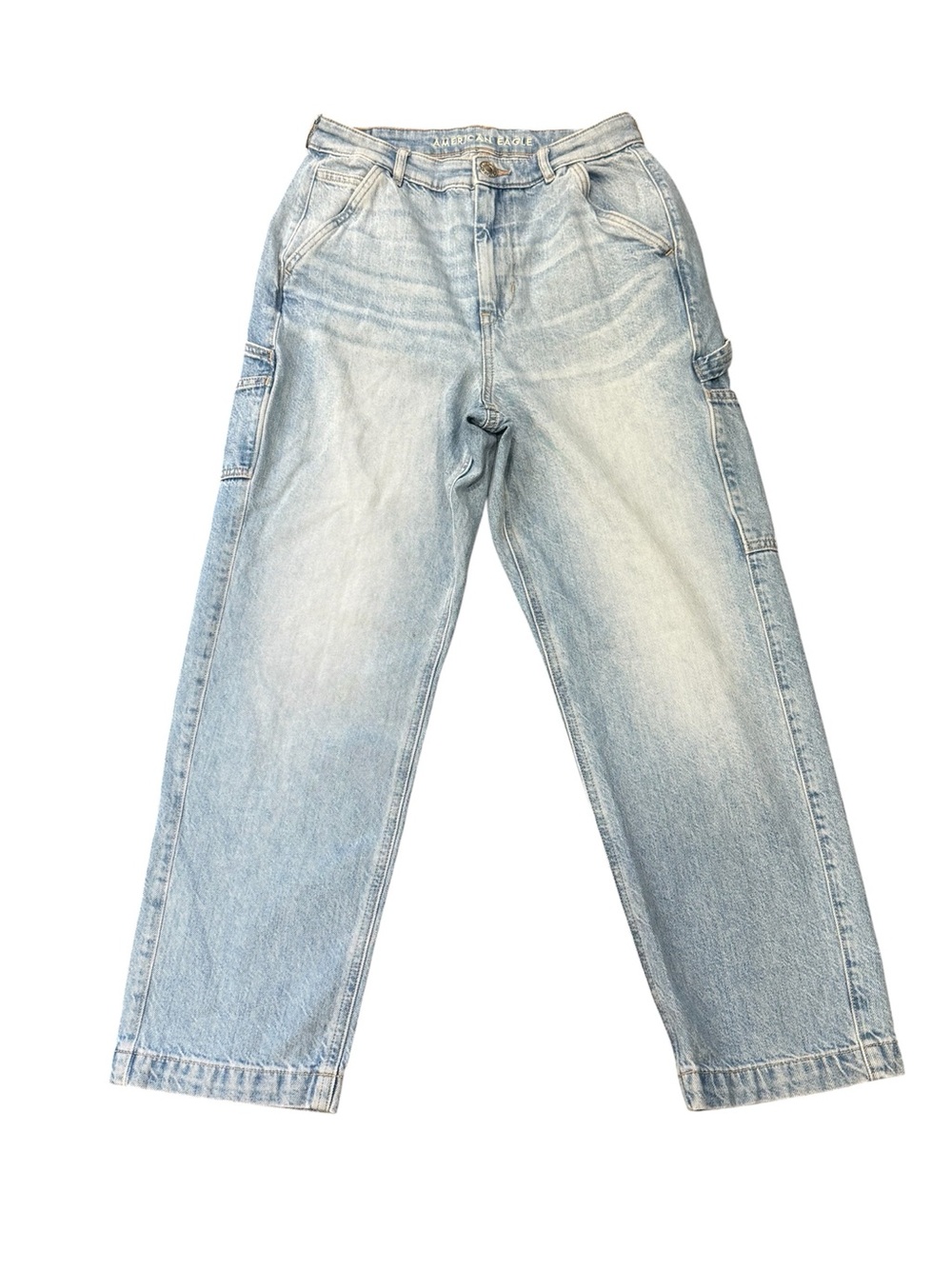 American Eagle Highest Rise 90s Boyfriend Jeans Womens 6 Short Light Wash Cargo